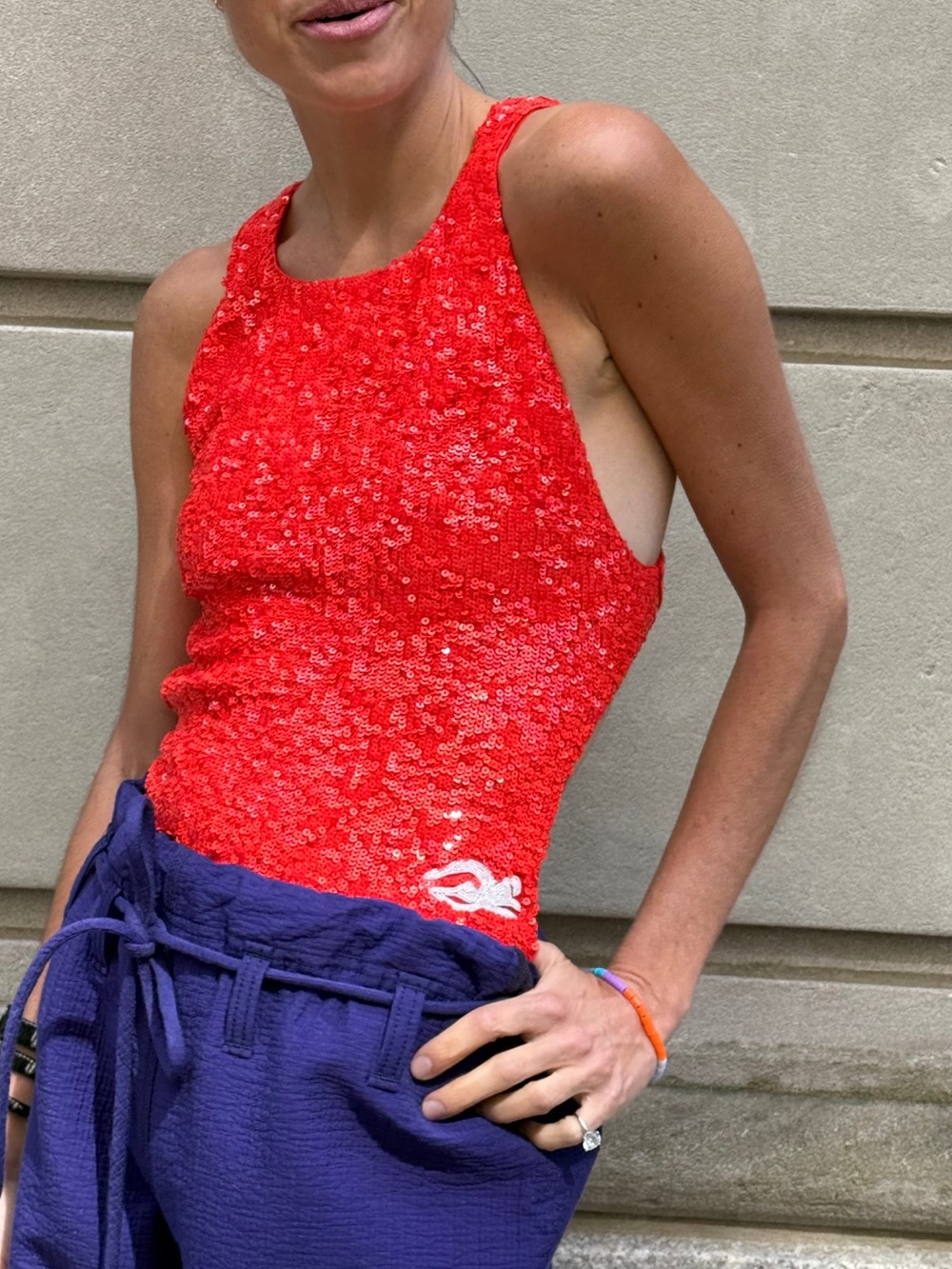 NWT Tory Burch Embellished stretch-jersey bodysuit $798 S